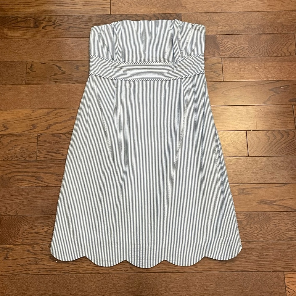 Vineyard Vines seersucker strapless dress